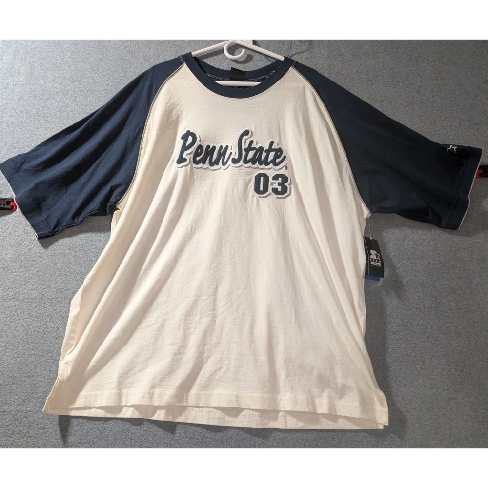 Starter Penn State 03 Shirt Y2K NWT NCAA Raglan 2XL Blue White‎